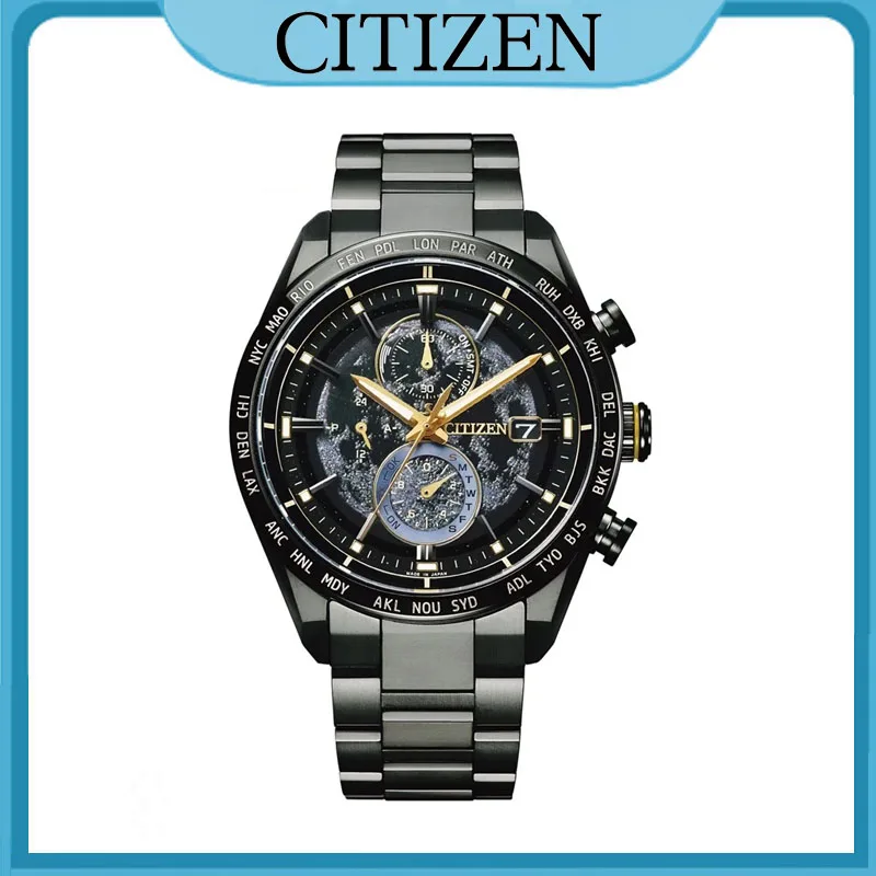 Citizen Back of The Moon Men's Watch Luxury Stainless Steel Quartz Watch Calendar Luminous Clock Men's Business Casual Watch