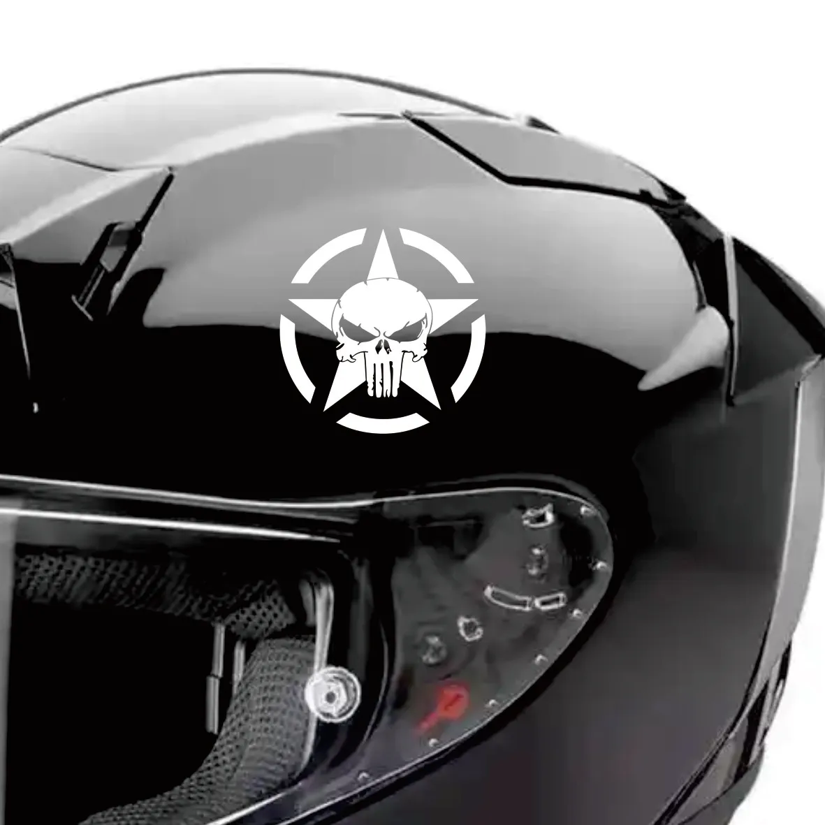 Adesivo per moto con teschio monopezzo - Decalcomania in vinile impermeabile per bici da motocross, serbatoi carburante, carenature laterali e caschi