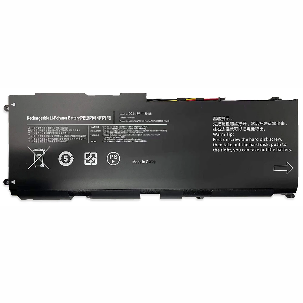 AA-PBZN8NP 14.8V 80Wh Laptop Battery For Samsung NP700Z5A NP700Z5B NP700Z5C NP700Z5C NP700Z7C-S01DE Series