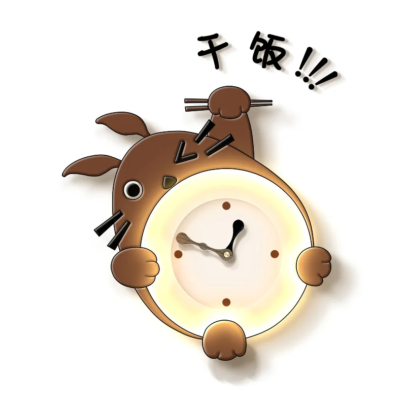 

Cream Wind Living Room Creative Cartoon Clock Restaurant 2024 New High-end Clock Household