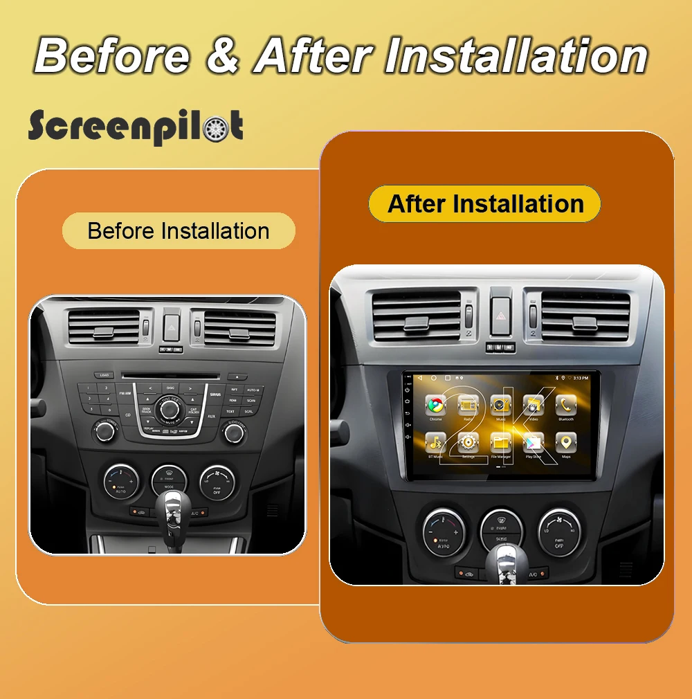Android 16 Car Carplay Auto For Mazda 5 2010 2011 2012 2013 2014 2015 2K QLED Multimidia Player GPS Radio Stereo 8 Core CPU RDS