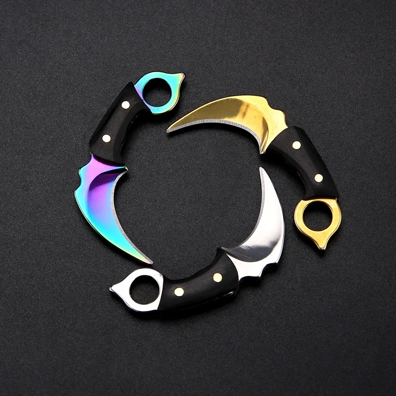 Mini-Karambit-Schlüsselanhänger, EDC-Allzweckmesser zum Öffnen von Kartonpaketen, nicht klappbares Taschenmesser