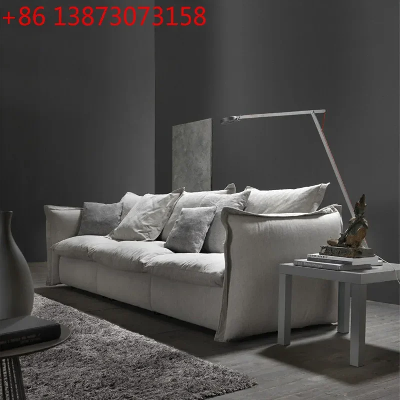 Simple modern fabric sofa Nordic small and medium-sized latex down sofa single trio Internet celebrity furniture