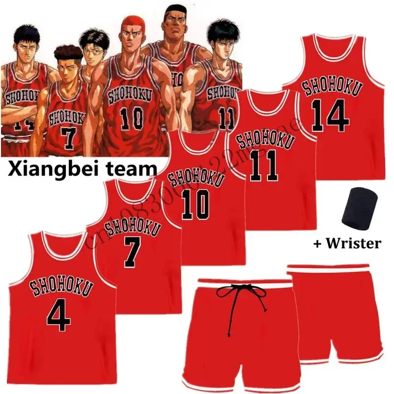 Anime Slam Dunk Jersey Basketball West Shorts Cosplay Shohoku Hanami Sakuragi And Rukawa Sleeveless Summer Sportswear CMM221