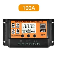 EESBAO 12V/24V PWM Solar Charge Controller 10A-100A Adjustable LCD Display Timer Setting Efficient Power Management