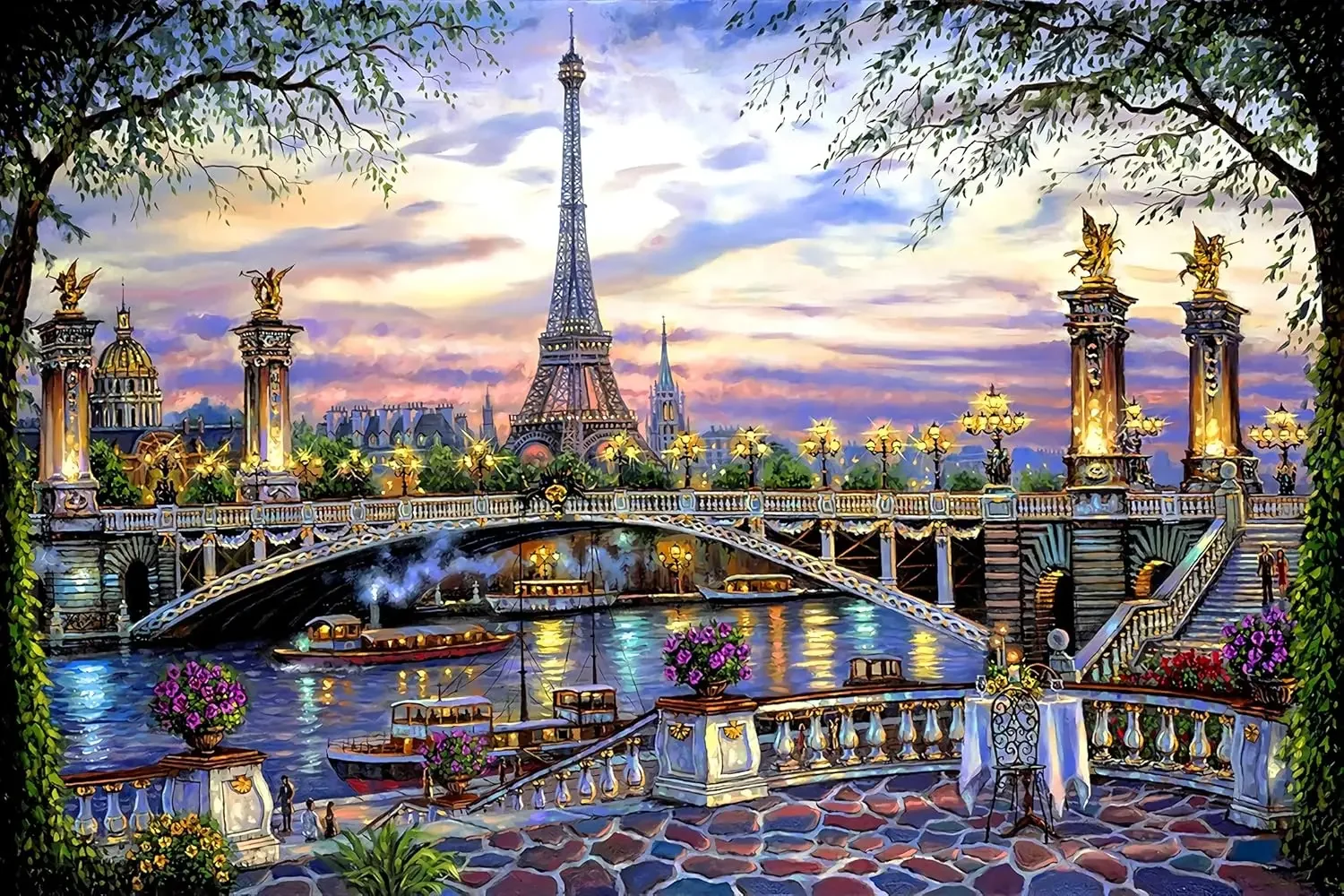 

300-1000Pcs Beautiful City Dawn Jigsaw Wooden Puzzle Vibrant Colors Detailed Design Perfect Gift for Beginners Puzzle Collectors