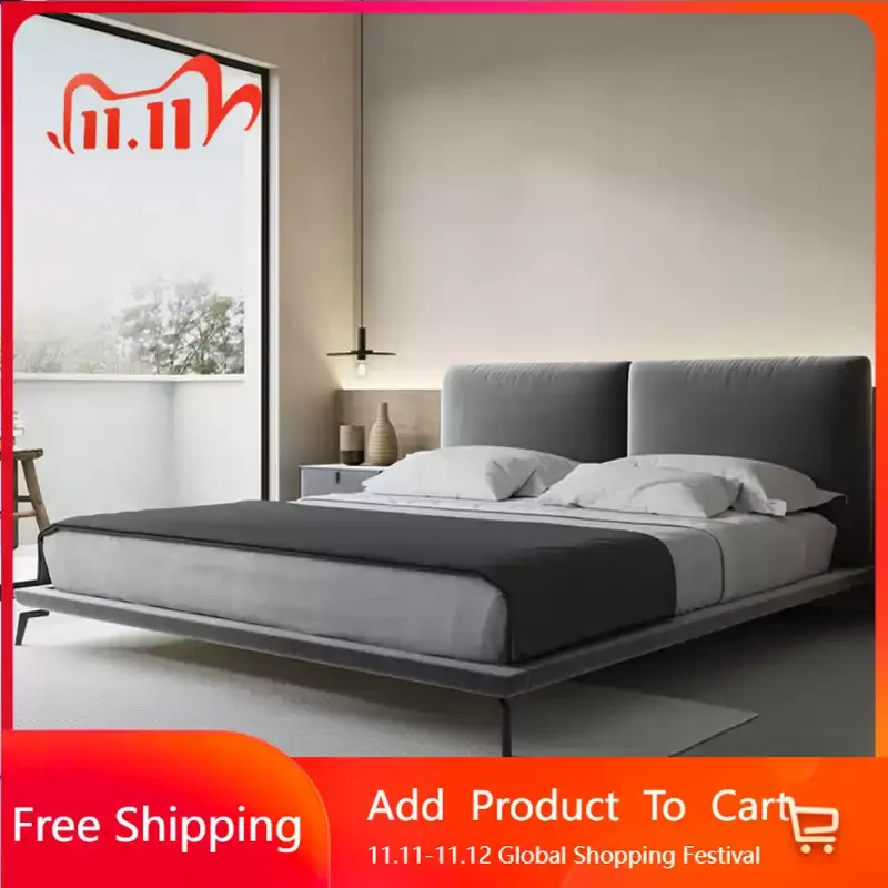 

Aesthetic Full Bed Headboard Full Body Minimalist Quality Fashionable Bed Aesthetics Display Cama Queen Size Hotel Furniture