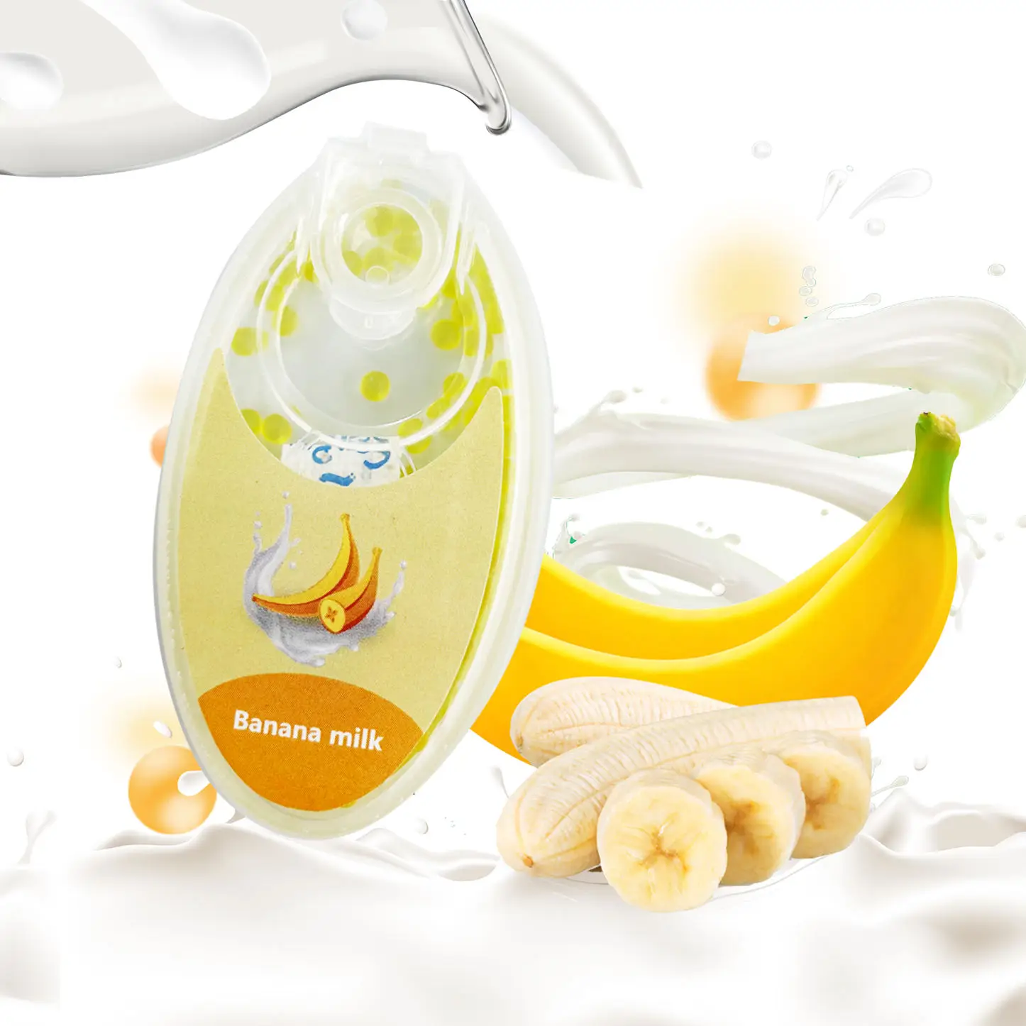 2.8mm Banana Milk Mint Burst Beads, Portable Fresh Breath Refreshing Aroma Capsules