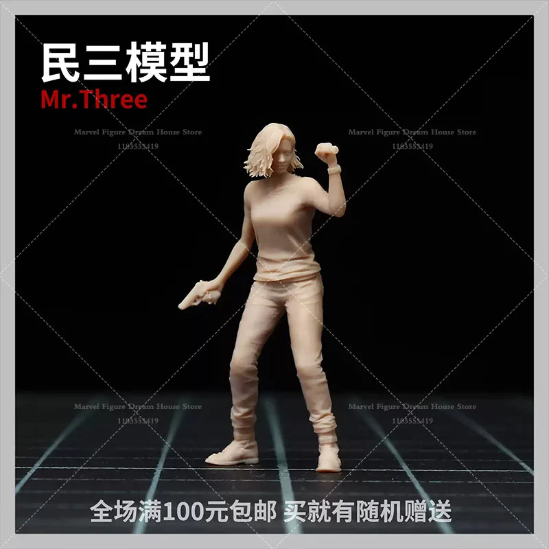 1/64 1/43 Scale Miniature Scene Dolls Un-panited White Figure Mini Model Veteran Agent and Rookie Analyst Dual-Protagonist Story