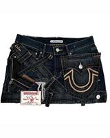 Gothic High Waisted Retro Y2k Skirt Letter Embroidery Patchwork Zipper Denim Pleated Mini Skirt Harajuku Womens Short Skirts