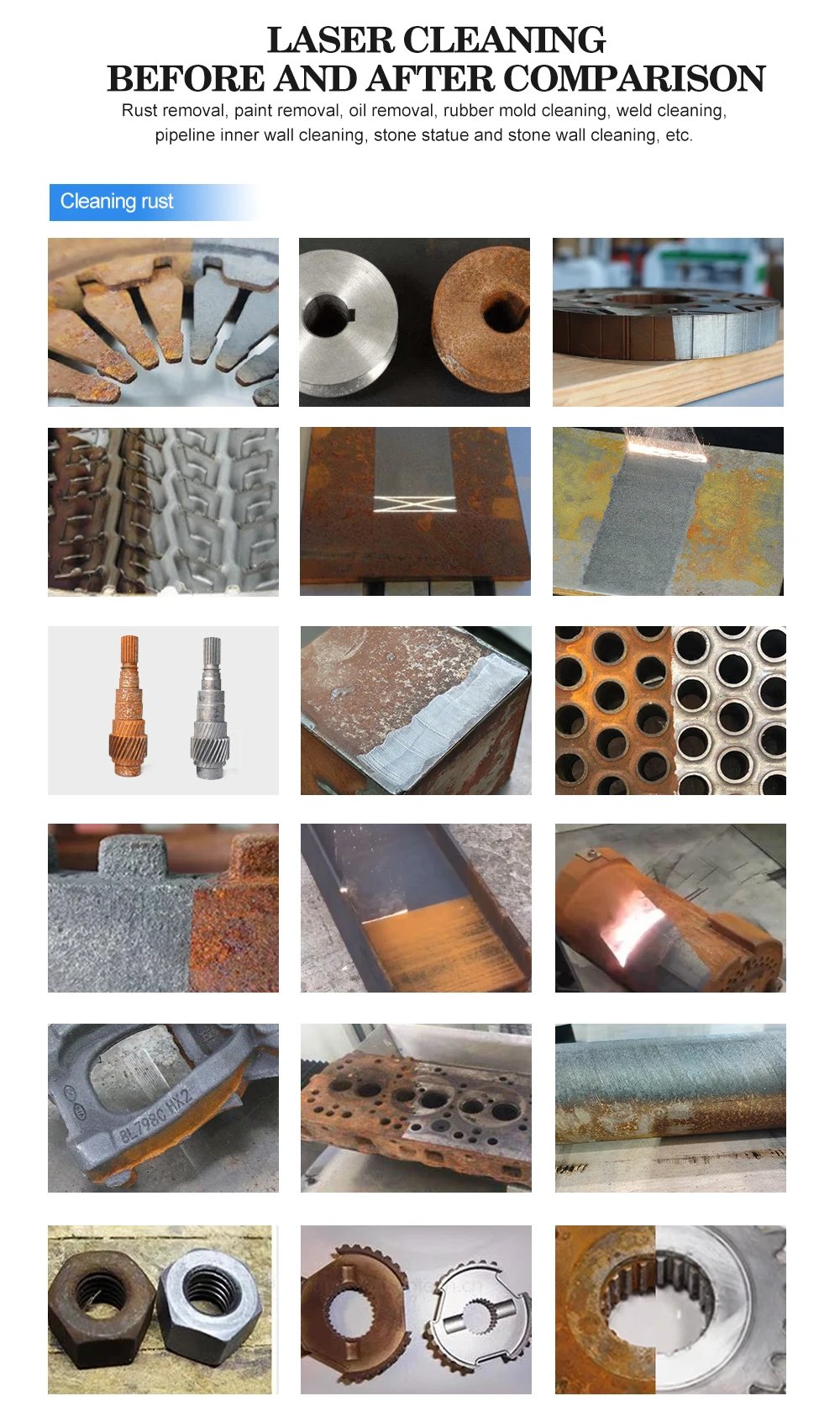 금속 산화물 오일 코팅 제거용 모파 레이저 청소 기계, 최고 품질, 100W, 200W, 300W