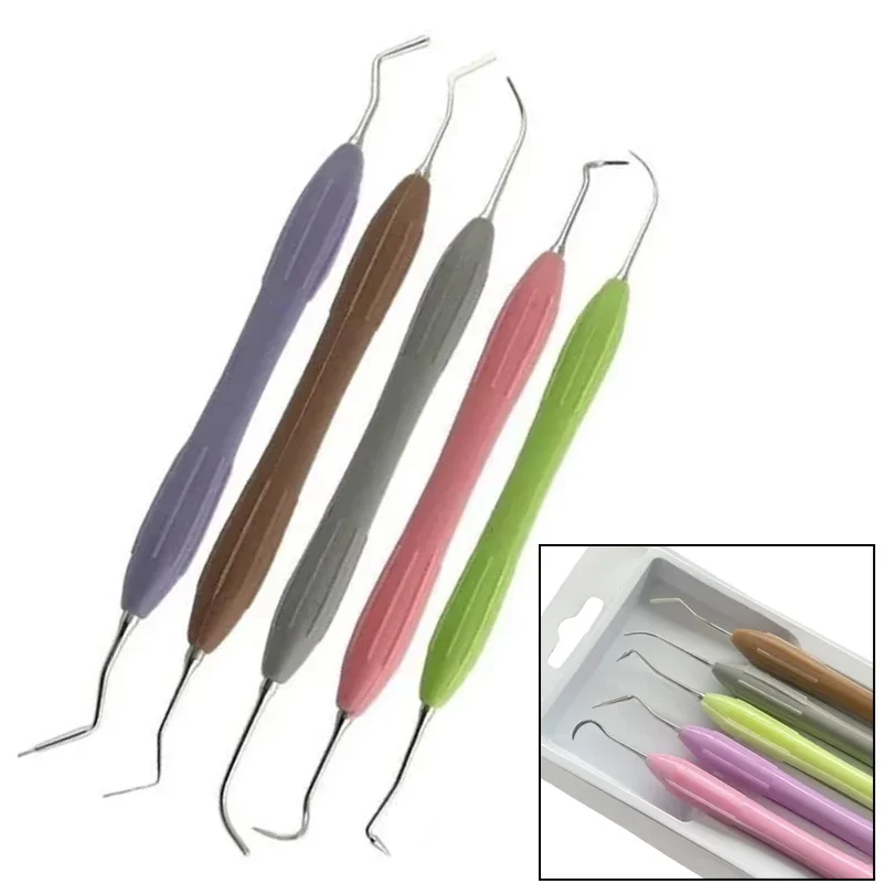 

5Pcs Dental Resin Filler Kit for Tooth Repair Aesthetic Restoration Equipment with Silicone Handle Durable Surgical Tools