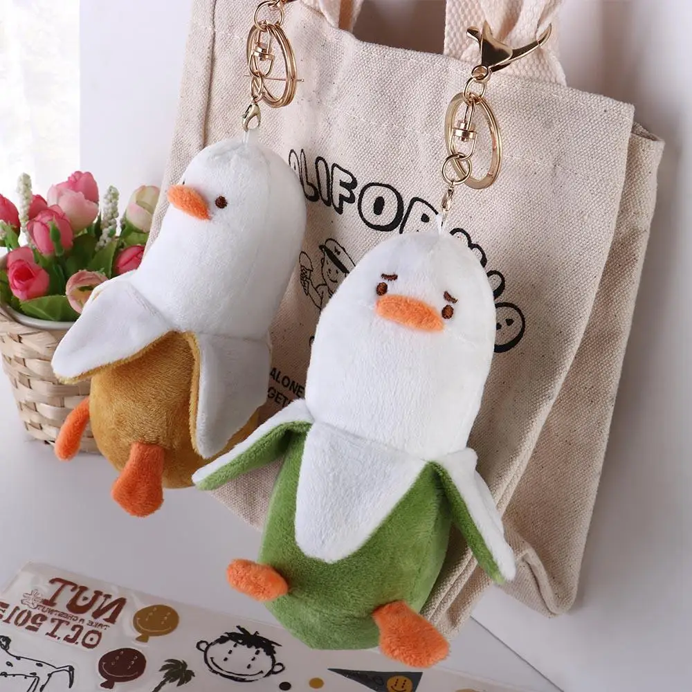 Banana Duck Pendant Plush Toy Backpack Charm Key Chain Cute Gift