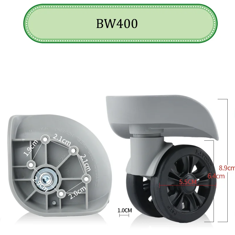 For BW400 Universal Wheel Replace The Luggage with Quiet Wear-resistant Push-pull Smooth Shock Absorption Replacement Accessory