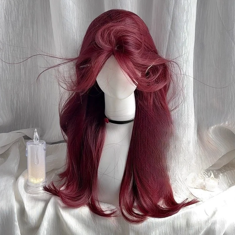 شعبية بورجوندي ثمانية أحرف الانفجارات موجات كبيرة مجعد الشعر جو شعر مستعار كامل الرأس #2