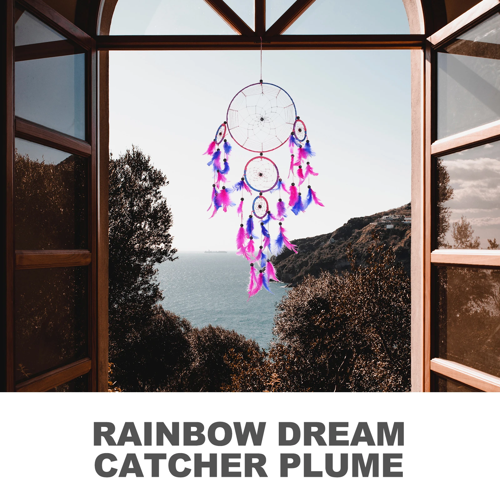 

Creative Dream Catcher Hanging Decor Plume Wall Bedroom Ornament Soft Handmade Pendant For Home Garden Car Small Rainbow