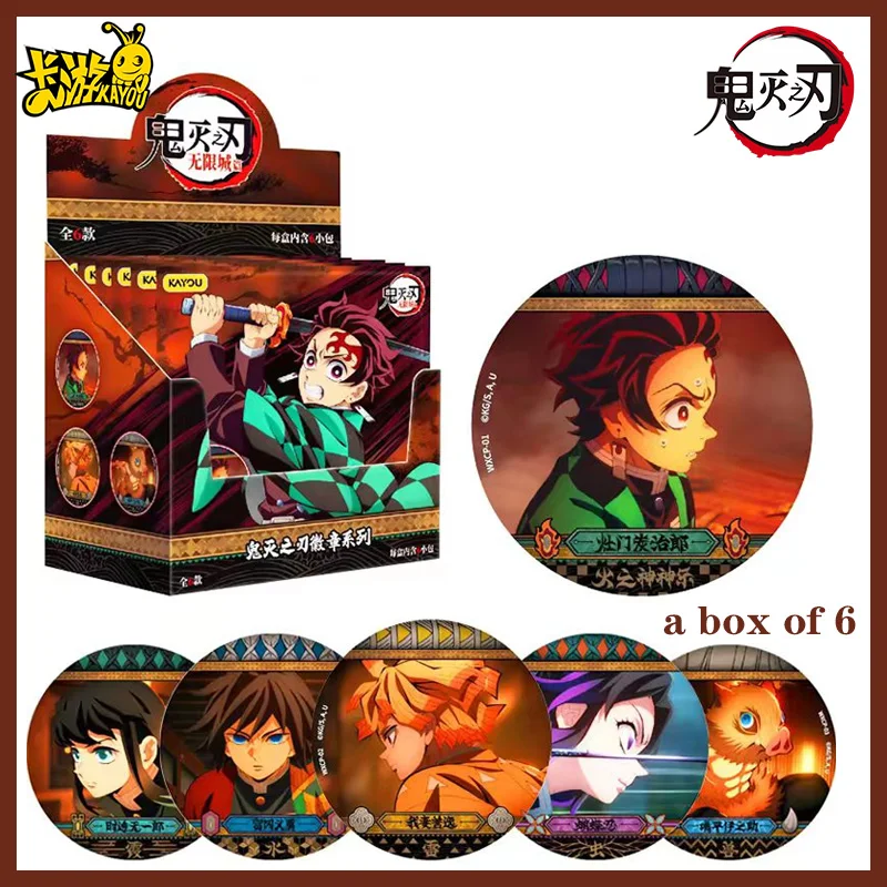 

Demon Slayer Tin Badge Set Kayou Infinity Castle Tanjiro Zenitsu Inosuke Nezuko Anime Pin Keychain Hanging Ornament Gift for Kid