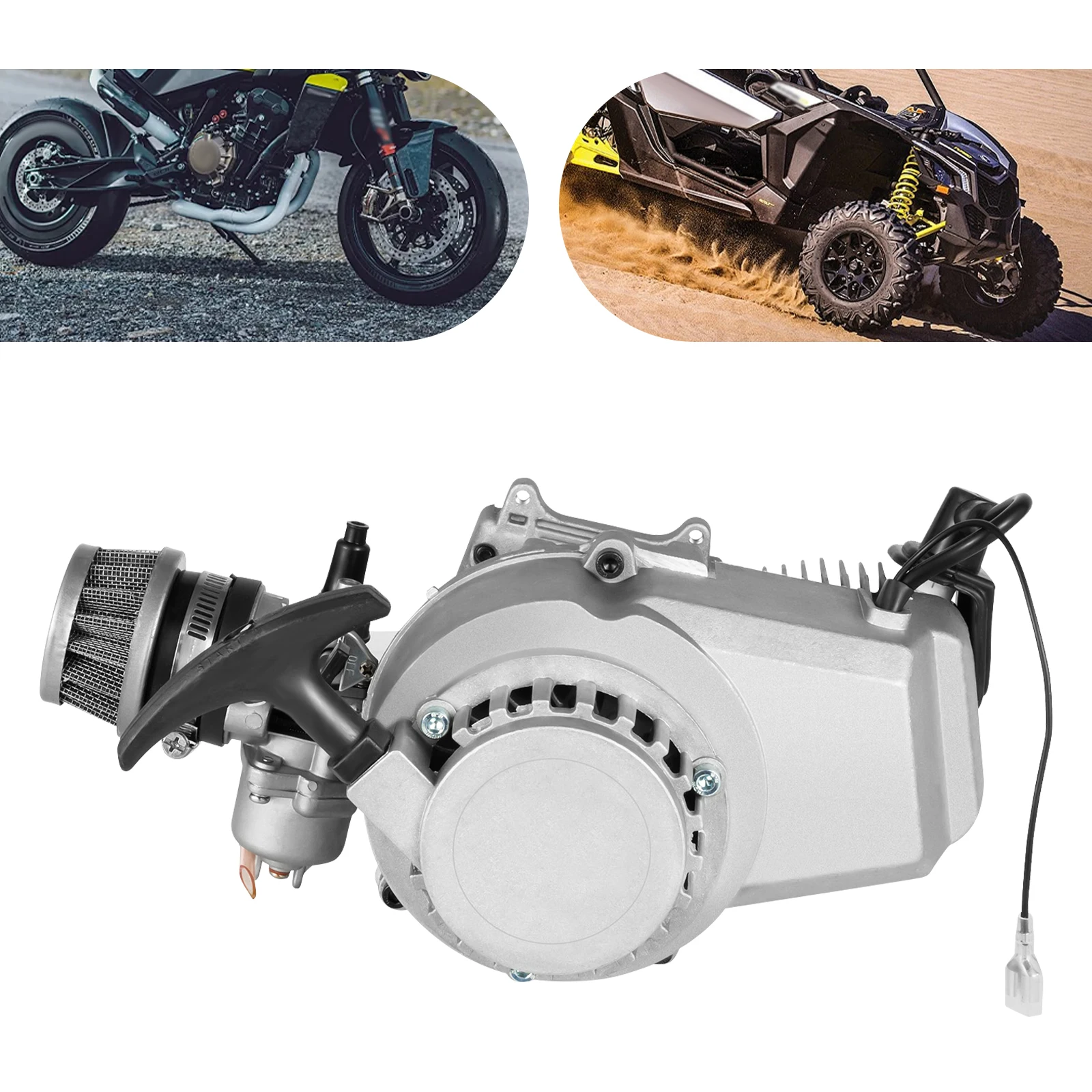 

2-Stroke Bicycle Engine Kit,With 0.32Gal Fuel Tank,Fit For 49Cc 2-Stroke Pocket Bike,Mini Dirt Bike,Beach Bike,Scooter