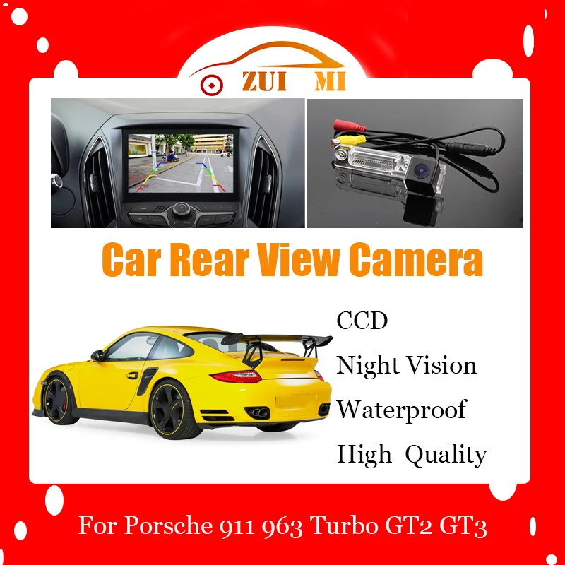 

Car Reverse Rear View Camera For Porsche 911 963 Turbo GT2 GT3 CCD Full HD Night Vision Backup Parking Camera