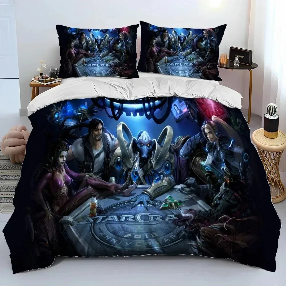 

3D HD StarCraft Game Gamer PC Comforter Bedding Set,Duvet Cover Bed Set Quilt Cover Pillowcase,king Queen Size Bedding Set kids