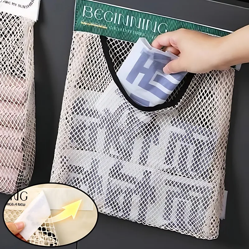 

Настенный диспенсер для сетчатых пакетов большой емкости для хранения продуктов и фруктов, органайзер для шкафа без перфорации, кухонный инструмент