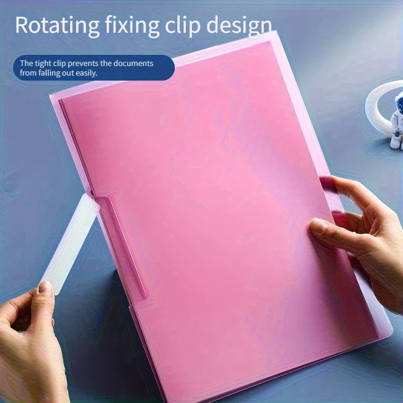 

5Pcs Double-Rod File Folders Rotating Button Design, Large Capacity for Documents, Music Sheets, and Office Supplies,PP Material