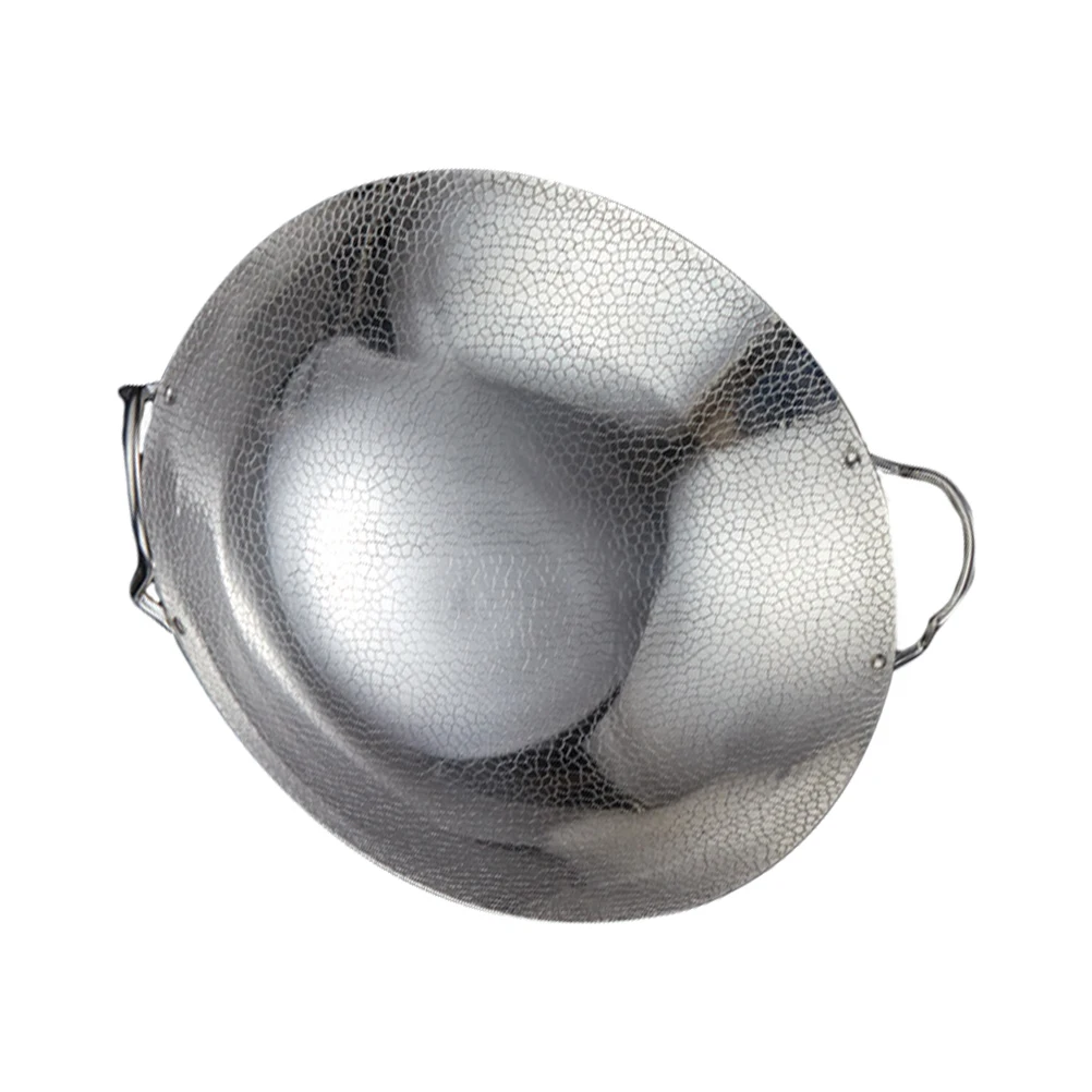 

Stainless Steel Seafood Pot Double Ear Lightweight Hot Pot Bakeware Kitchen Utensil Cooking Stove Dry Pan Round Bottom Oil
