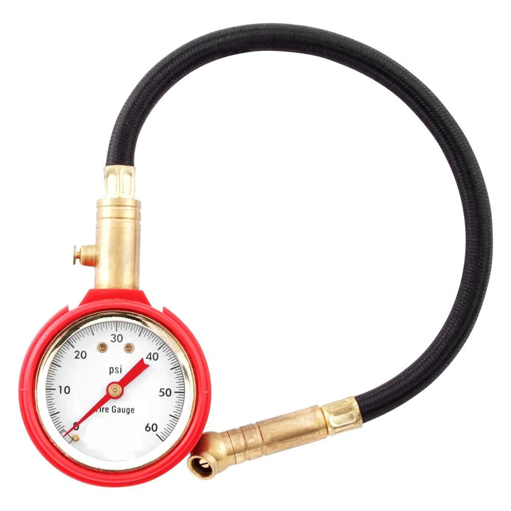 Universal Rotary Joint Tire Pressure Gauge Braided Hose Pressure Gauge Gauzing Rubber Hose Car Tire Barometer