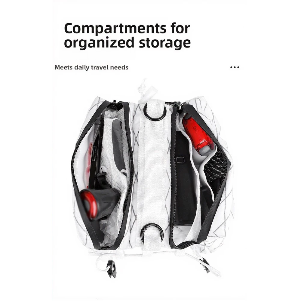 White Large Capacity Bike Frame Bag Front Top Tube Pouch With Mesh For Cycling Storage Mountain Road Bicycle Accessories