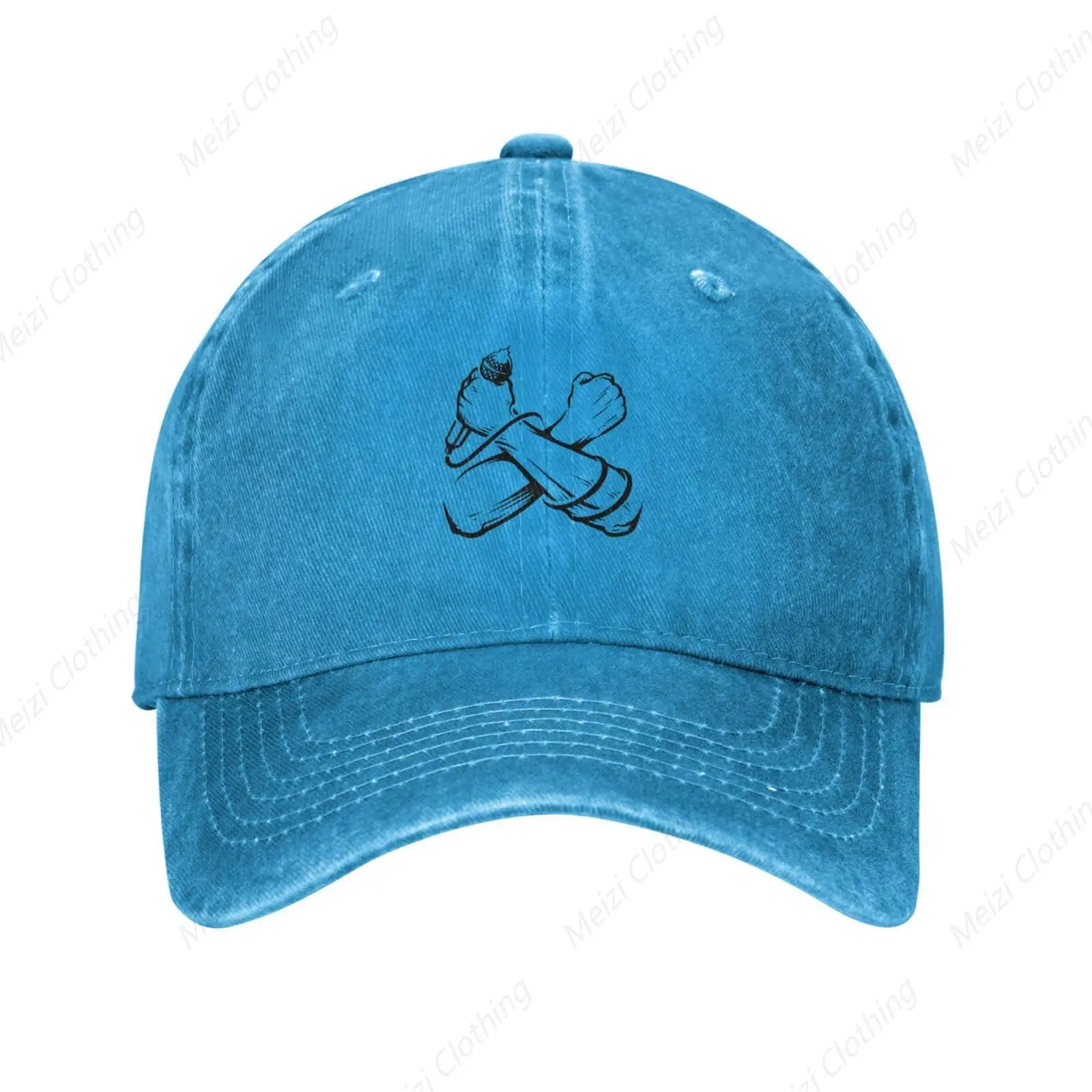 Cross hands with microphone men's baseball cap retro truck cap golf dad cap