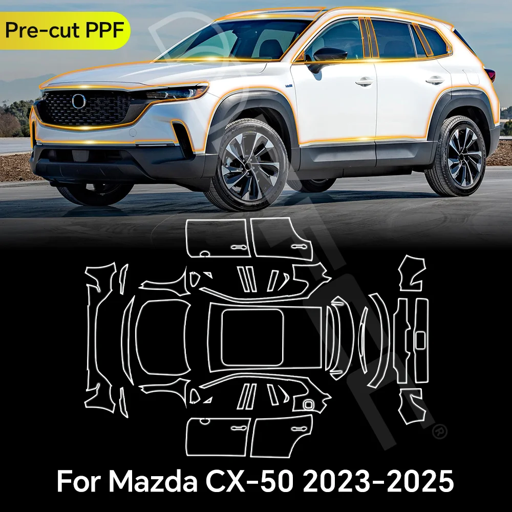 

For Mazda CX50 CX-50 2023-2025 TPU Paint Protection Film Clear Bra Car Body Anti-Scratch Pre-cut PPF Invisible Resistant Cover