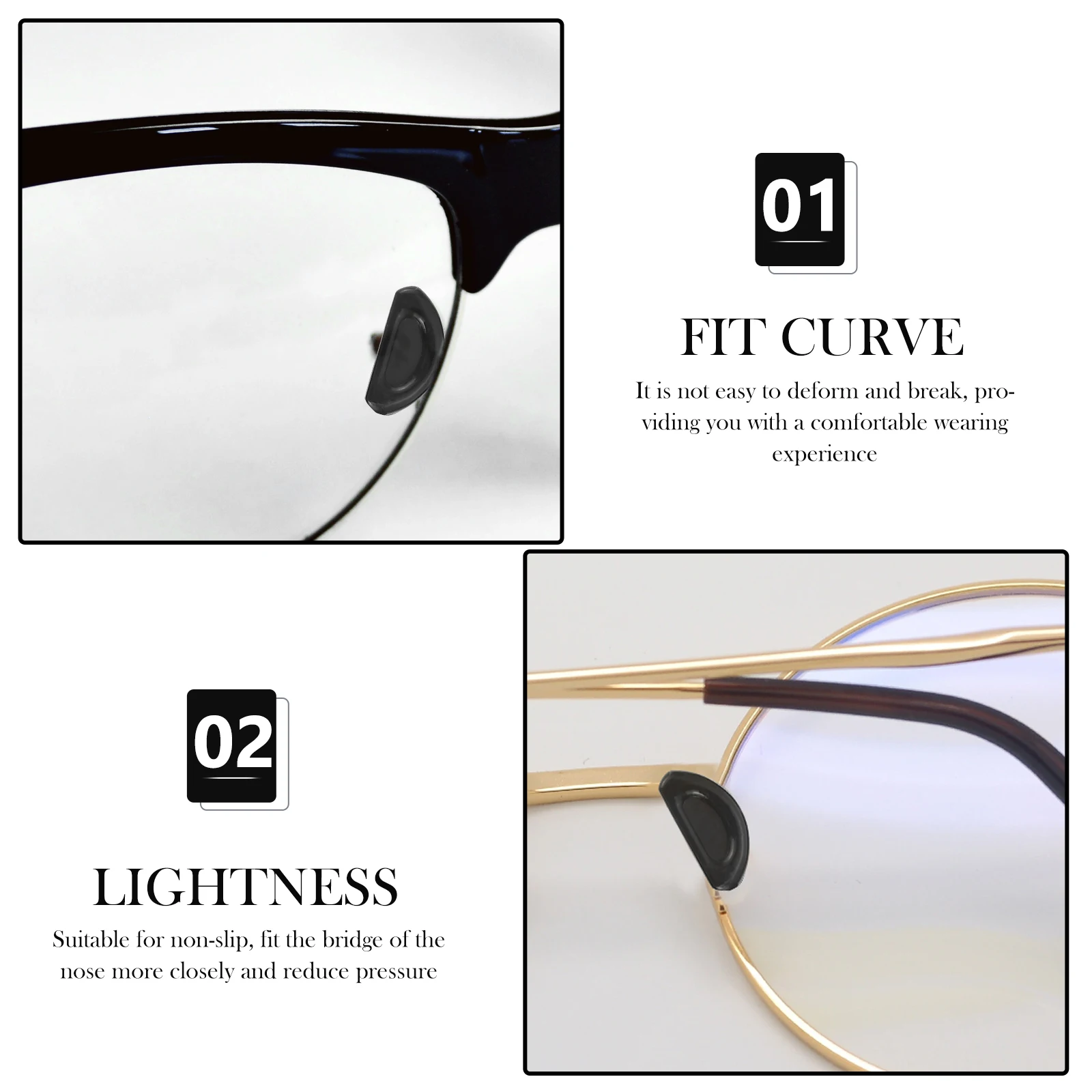 

15 Pairs Anti-slip Glasses Nose Pads Cushion Eyewear Comfort Bridge High Durability Replaceable Silicone Support Fit Closely