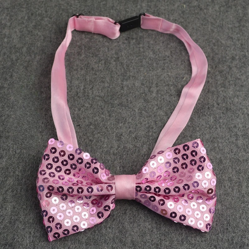 Solid Color Bowknot Sequin Bow Tie, Stage Show Evening Dress Decorative Costume Accessory