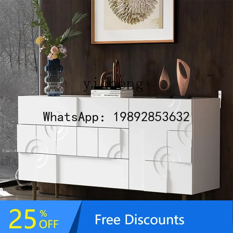 

Американский светлый роскошный резной обеденный боковой шкаф из цельного дерева, французский белый настенный креативный шкаф для хранения