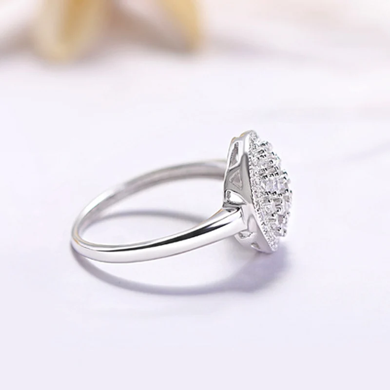 OEVAS 100% 925 Sterling Silver Ring For Women Top Quality Sparkling Zircon Wedding Engagement Party Fine Jewelry Gifts Wholesale