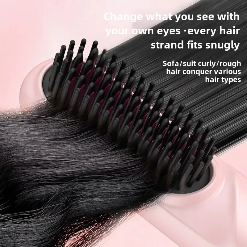 Negative Ion Straight Hair Comb Home Use Straight Plate Clip Straight Curly Two Use Curling Comb Electric Comb Anti-Scalding