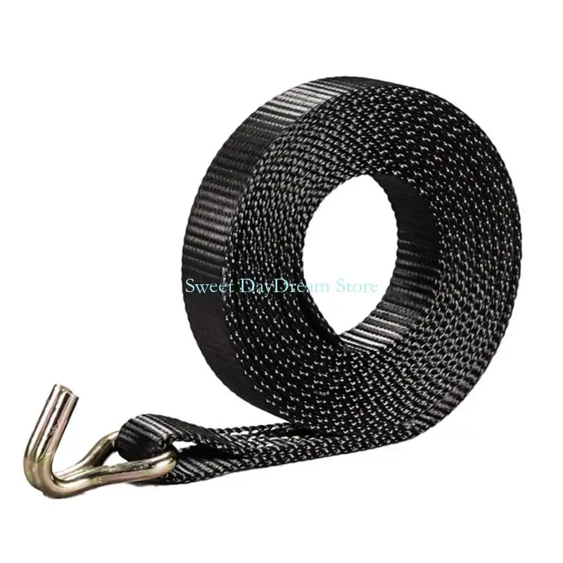 

Y88C 2Pieces Vehicle Cargo Restraint Belts Sturdy Polyester with Double Hook