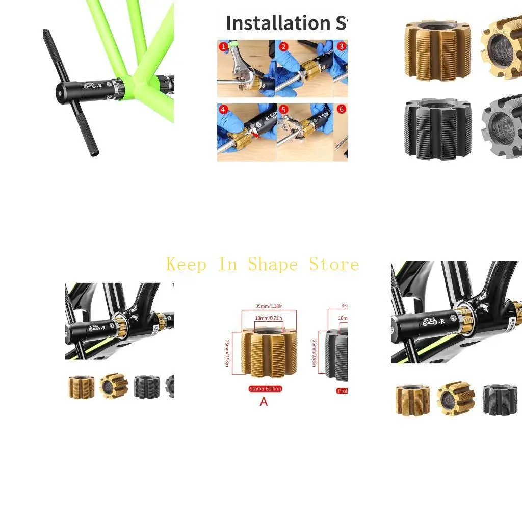 U1JC Bike Bottom Bracket Tapping Tool Thread Parts 1.37in x 24T BB68 BB73 MTB Bottom Bracket Milling Cutter Tapping Tool