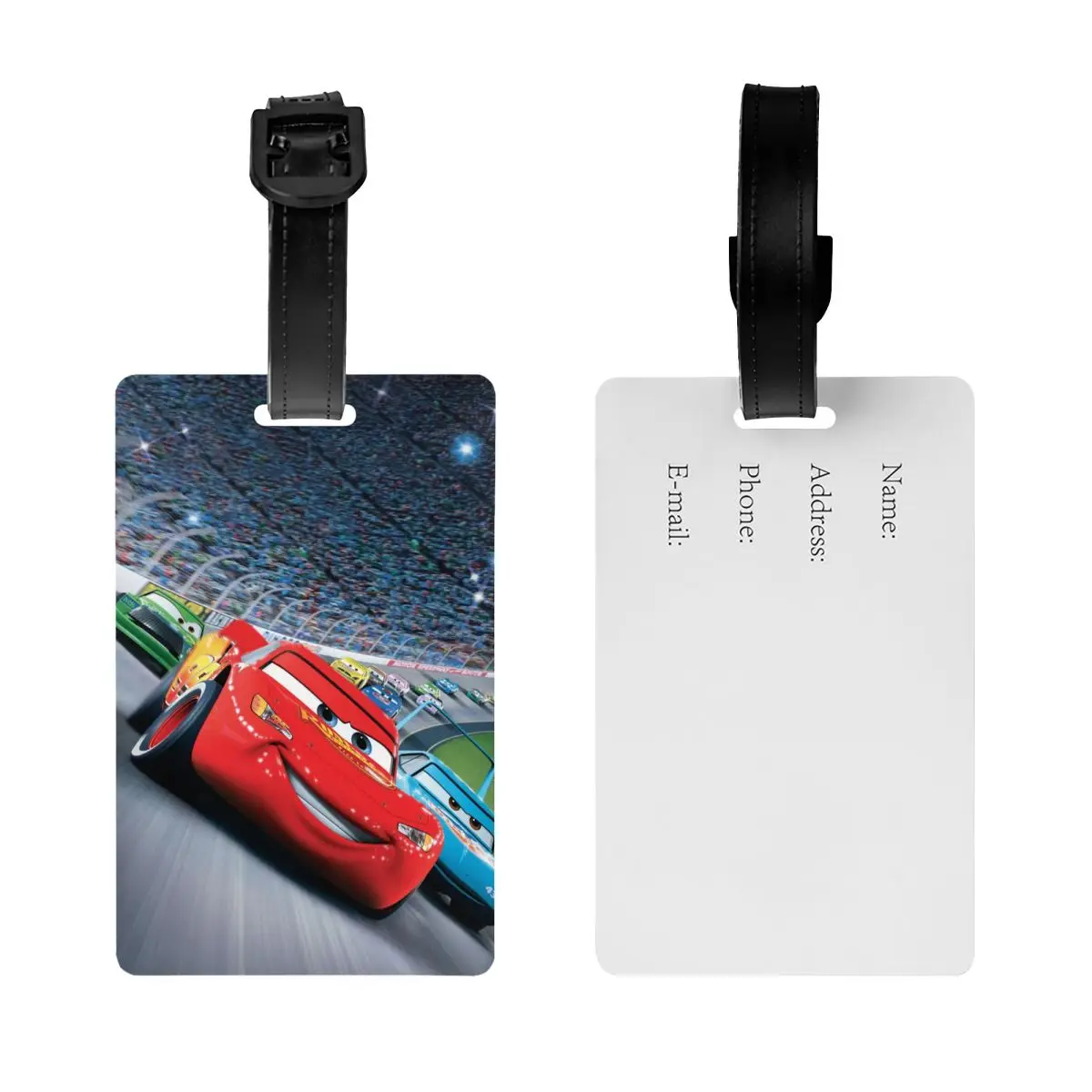 Custom Cartoon Pixar Cars Luggage Tag for Suitcases Fashion Baggage Tags Privacy Cover Name ID Card