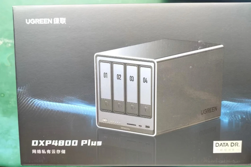 خادم تخزين Ugreen DXP4800 Plus NAS 8505 CPU 8GB DDR5 RAM 128G SSD 2.5GbE 4K واجهة USB بدون قرص متوفرة في المخزون