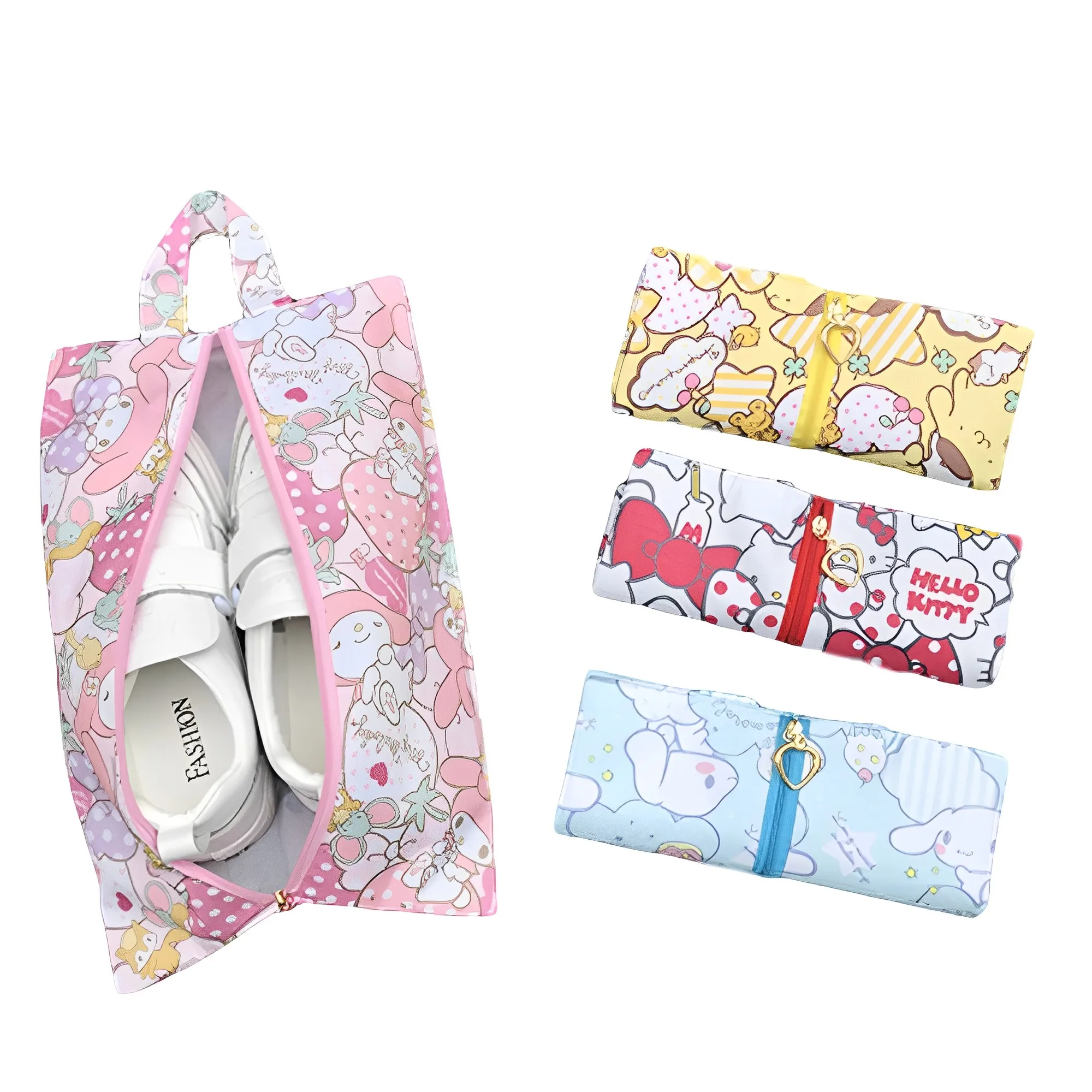 Sanrio Hello Kitty Storage Bag Shoe Bag Cartoon My Melody Cinnamoroll Waterproof Shoe Towel Clothing Storage Shoe Bag