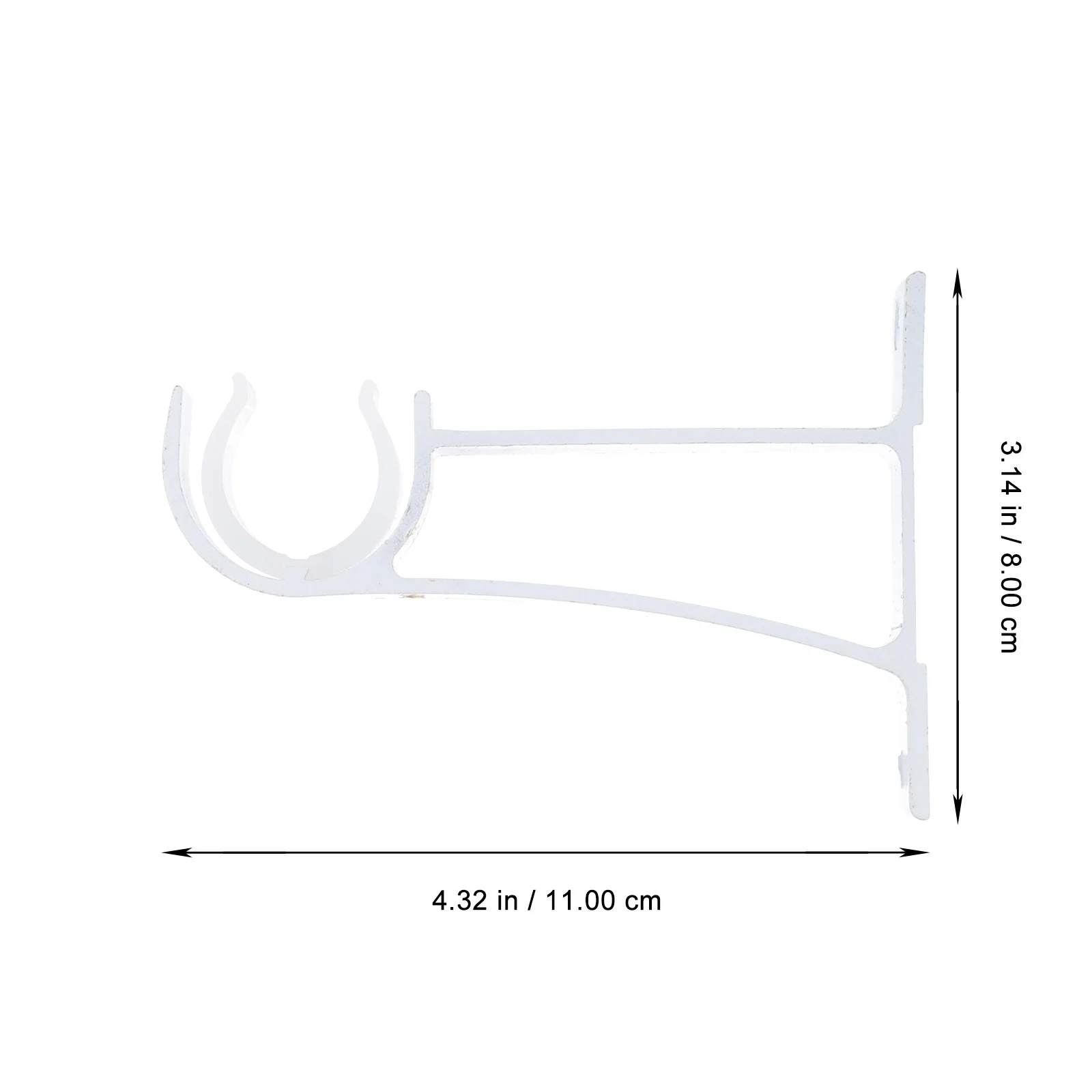 

1 Set Aluminum Alloy Curtain Rod Brackets Single Base Racks For Home Office Hotel Installation Supports Smooth Finish No