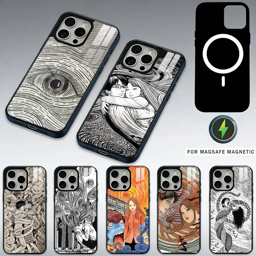 

The Manga U-Uzumaki Phone Case For iPhone17,16,15,14,13,12,11 Plus,Pro Max Magnetic For Magsafe Wireless Charging
