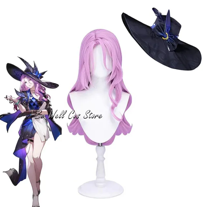 

Honkai Star Rail Jade Spiel Cosplay Hat Wig Pink Long Heat Resistant Synthetic Hair Women Halloween Party Role Play Cos Prop