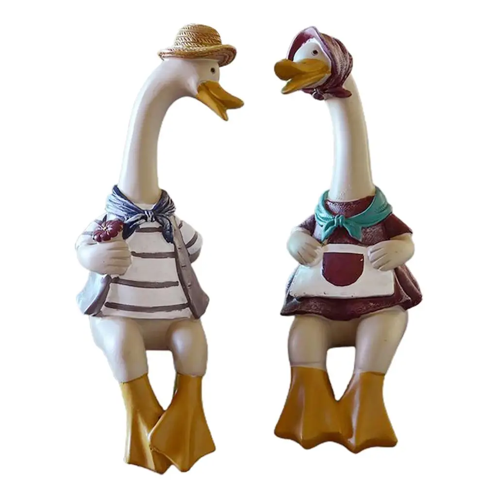 Funny Resin Duck Statue Crafts Animal Sculpture Decoration for Living Room