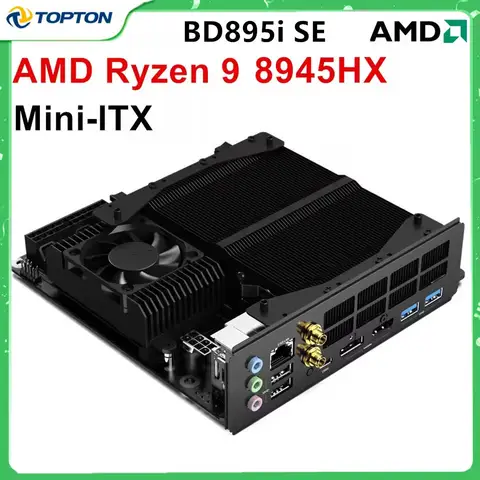 Placa-mãe para jogos TOPTON BD895i SE AMD Ryzen 9 8945HX 16C/32T 2 * DDR5 2 * NVMe PCIe5.0 x16 2.5G LAN Mini ITX Mainboard
