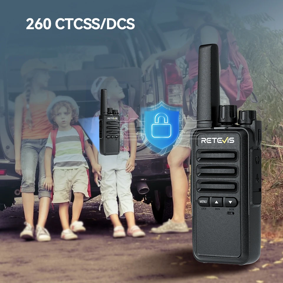 Retevis RT668B Walkie-Talkie PMR446 FRS Lizenzfreies 2er-Set Walkie-Talkies Kommunikations-Intercom Tragbar für Restaurant Camping – Detail 8