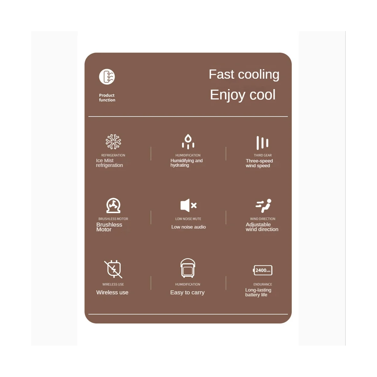 Ar condicionado portátil refrigerador de ar de mesa pessoal recarregável 2400mah ventilador de mesa silencioso escritório quarto-c