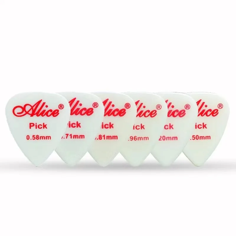 Alice Luminous Guitar Picks Fluorescent Acoustic Electric 0.58 - 1.5 mm Glow in the dark - 6 pieces pack