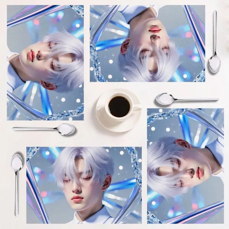 

4-piece rectangular placemat set, trendy design, easy to clean, perfect for kitchen decor, 12×18 inches.